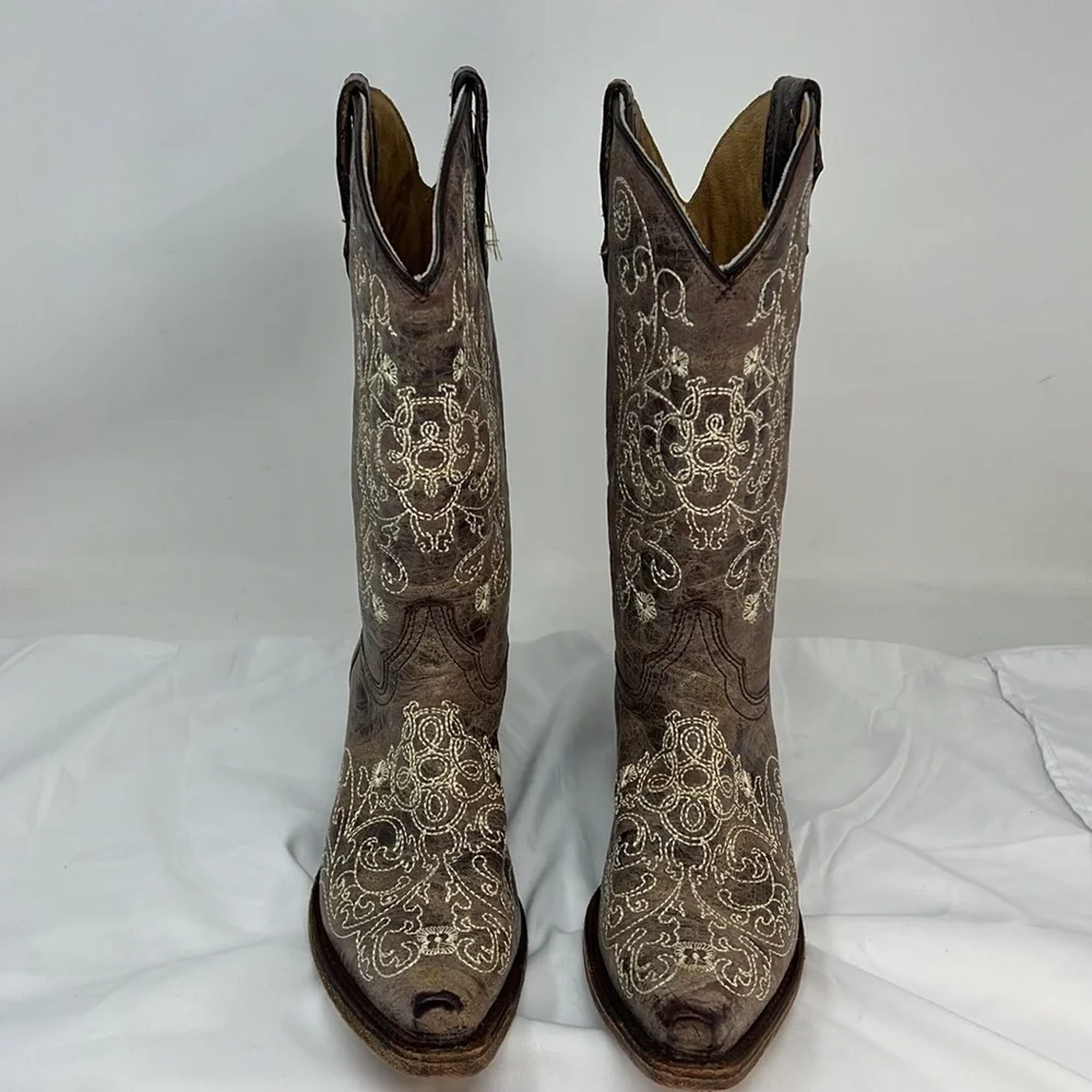 Coral Girls 4T Leather Western Cowboy Boots